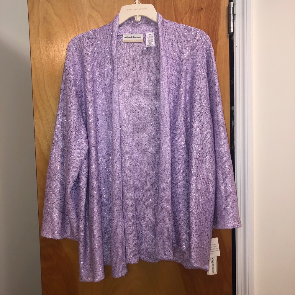 Sparkly Alfred Dunner open cardigan 2x